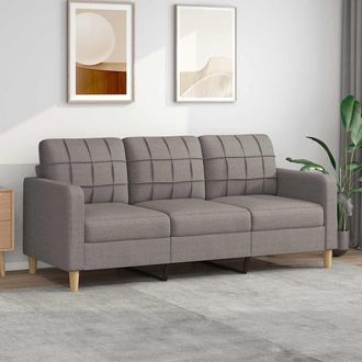 vidaXL Sof&aacute; De 3 Plazas De Tela Gris Taupe 180 Cm Vidaxl