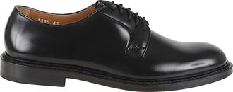 Doucal's Black Brushed Calfskin Derby Loafers