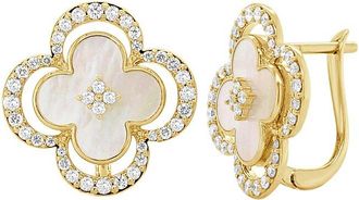 Sabrina Designs 14K 1.49 Ct. Tw. Diamond & Mother Of Pearl Earrings