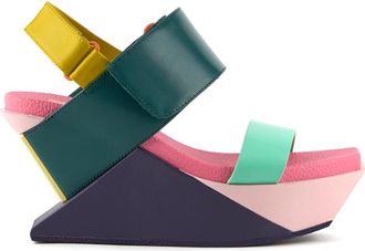 United Nude Delta Wedge Sandal - Dames - Sleehakken - Veelkleurig - 39 EU - Leer - Schoenen