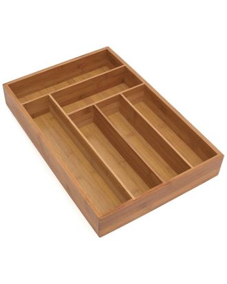 Lipper International Bamboo Flatware Organizer, 6 Compartments