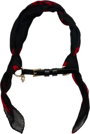 Alexander McQueen Accessoires, Dames, Zwart, ONE Size, Skull Ring Sjaal