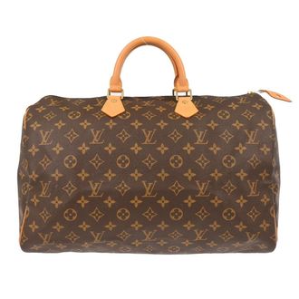 Louis Vuitton Speedy Handbag Monogram Canvas Brown Canvas Handbag (Pre-Owned)