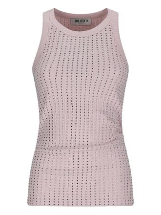 The Attico ribbed embellished tank top - Pink