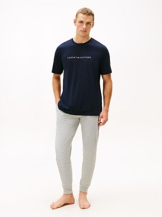 Tommy Hilfiger Mens Sueded Jersey Cotton Sleep Set - Grey - XL