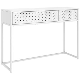 vidaXL Mesa Consola De Acero Blanca 106x35x75 Cm Vidaxl