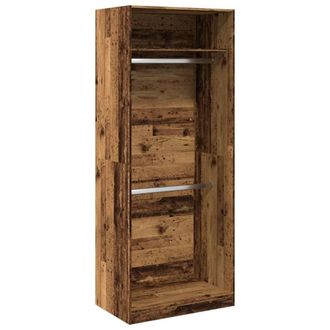 Berkfield Home Wardrobe Old Wood 80x50x200 cm Engineered Wood in Brown | Size: 80 x 50 x 200 cm