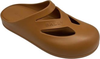 Bally Womens Gimon Logo Embossed Rubber Classic Clog In Deserto