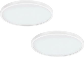 Loops 2 PACK Wall / Ceiling Light White 500mm Round Surface Mounted 25W LED 3000K