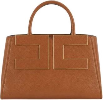 Elisabetta Franchi Tassen, Dames, Bruin, ONE Size, Compact Tote Bag