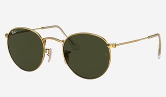 Ray-Ban Unisex - 0Rb3447 Round Metal Sunglasses In Arista Gold (G-15 Green)
