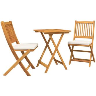 vidaXL Juego Bistro De Jard&iacute;n 3 Pcs Marr&oacute;n Madera Maciza De Acacia Vidaxl