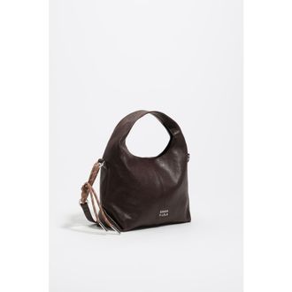 Bimba & Lola Small Leather Paper Crossbody Bag in Coffee at Nordstrom