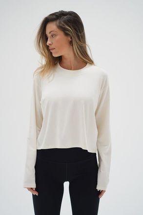LnA Ava Spandex Jersey Long Sleeve in Egret at Nordstrom, Size Large