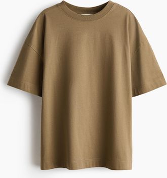 H&M Oversized T-Shirt - Khakigr&uuml;n