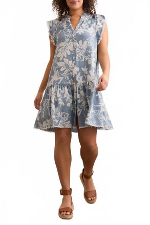 Tribal Floral Mini Dress In Multi