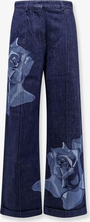 Kenzo Tailored jeans with kenzo rose print - KENZO PARIS - gender_Woman