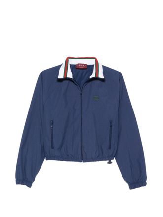 Gucci Blue Solid Shirt Collar Sweatshirt