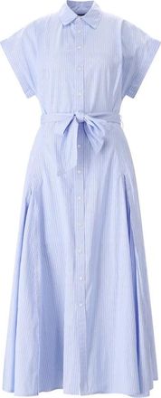 Polo Ralph Lauren Gestreepte Overhemdjurk - Dames - Shirt Kleedjes - Blauw - L - Kleedjes