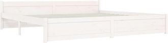 vidaXL Bed Frame without Mattress White Solid Wood 200x200 cm Vidaxl