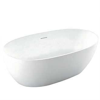 Rea Ba&ntilde;era De Pie Rea Roma 170 White With Brushed Copper Plug Cap