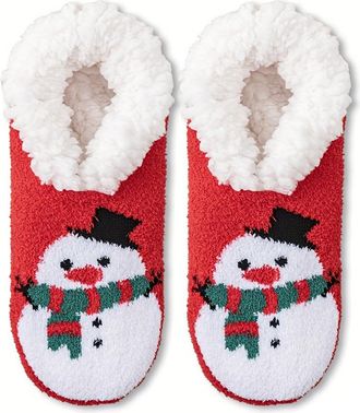 Generic Women Slipper Socks - Fluffy And Warm Fleece Slipper Socks With Grippers For Women,Winter Home Floor Socks (F)