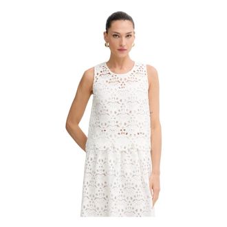 Twinset Top in Pizzo Sangallo - - Tops - Donna - Beige - M