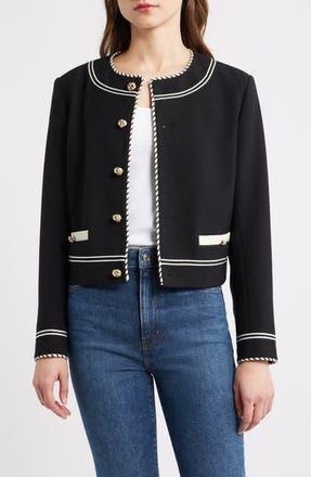 Frame Denim The Prim Crop Jacket in Black at Nordstrom Rack, Size X-Large