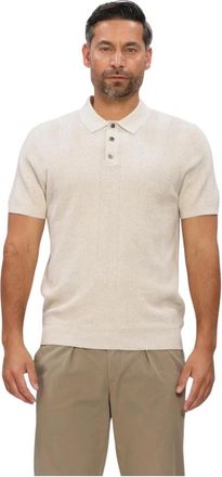 Profuomo Polo SS Cotton Linen - Heren - Polos - Beige - 2XL - Katoen - Tops