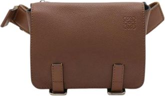 Loewe Pre-owned Belt Bags, male, Brown, Size: ONE SIZE Pre-owned Anagram Leather 2way Shoulder Bag