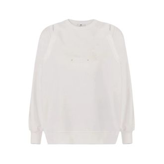 Elisabetta Franchi Cut-Out Jersey Sweatshirt - Dames - Sweatshirts - Beige - M - Hoodies & sweatvesten