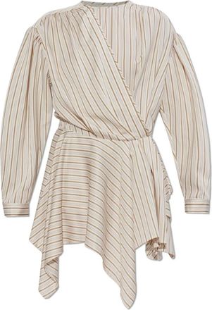 Iro Utenia Dress - Dames - Korte kleedjes - Beige - M - Leer - Kleedjes
