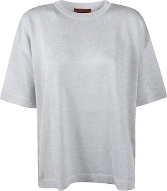 Missoni Womens Crewneck Sweater In Silver