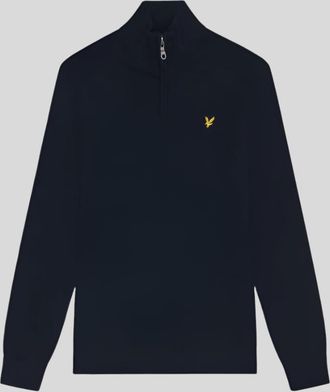 Lyle & Scott Mens Cotton Merino 1/4 Zip Jumper - Navy - Size X-Large