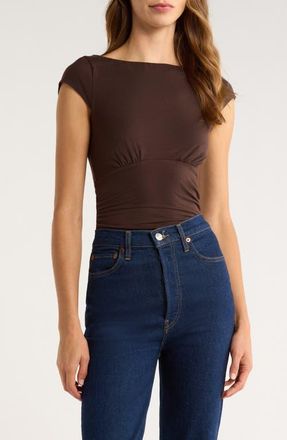 Reformation Madelyn Stretch Knit Top in Mole at Nordstrom, Size X-Small