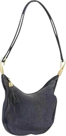 Celine Pre-owned Shoulder Bags, female, Blue, Size: ONE SIZE Pre-owned Canvas Shoulder Bag