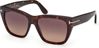 Tom Ford Flynn-02 - unisex - Zonnebrillen - Bruin - 55 MM - Accessoires