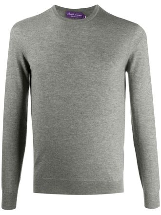 Ralph Lauren Purple Label long-sleeved ribbed sweater - men - Cashmere/Nylon/Polyurethane - S - Grey