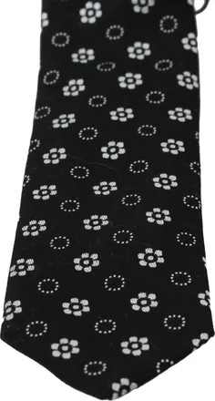 Dolce & Gabbana Silk Floral Print Necktie - Black