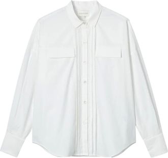 Shushu/Tong Katoenen blouse met vlakken - Wit