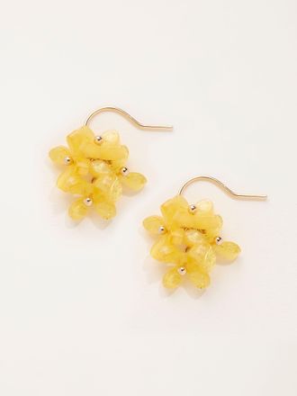Fat Face FatFace Yellow Flower Cluster Earrings