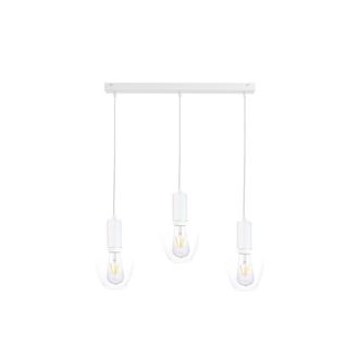 Netlighting Verre Bar Pendant Ceiling Light White 60cm 3x E27
