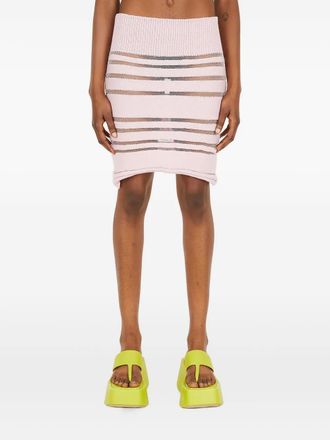 Louise Lyngh Bjerregaard Gestreepte geribbelde mini-rok - Roze