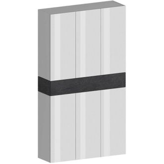 Dmora Zapatero Marzio, Zapatero Que Ahorra Espacio Con 7 Puertas, Armario De Entrada Multifuncional, 114x38h200 Cm, Efecto Alerce Blanco, Con Embalaje Refor