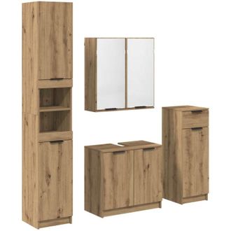 vidaXL Bathroom Furniture Set 4 pcs Artisan Oak Engineered Wood vidaXL