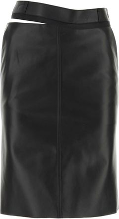 Fendi Black Leather Skirt