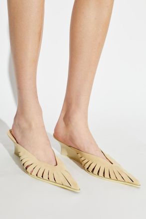Iro Wedge Heel Mules Fauve, Womens, Beige