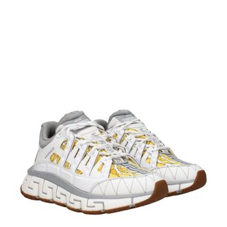Versace Womens White Fabric Athletic Sneakers