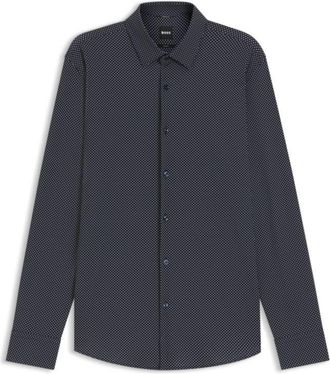 BOSS Printed slim-fit shirt in performance-stretch jersey