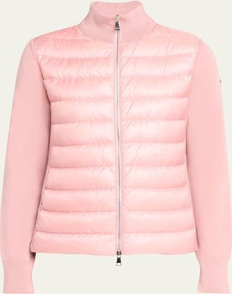 Moncler Hybrid Puffer Wool Cardigan